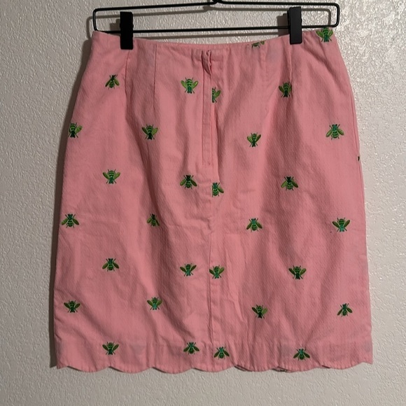 Lily Pulitzer Vintage Embroidered Honey Bee Pencil Skirt Scalloped Hem Size 6 - Picture 2 of 6